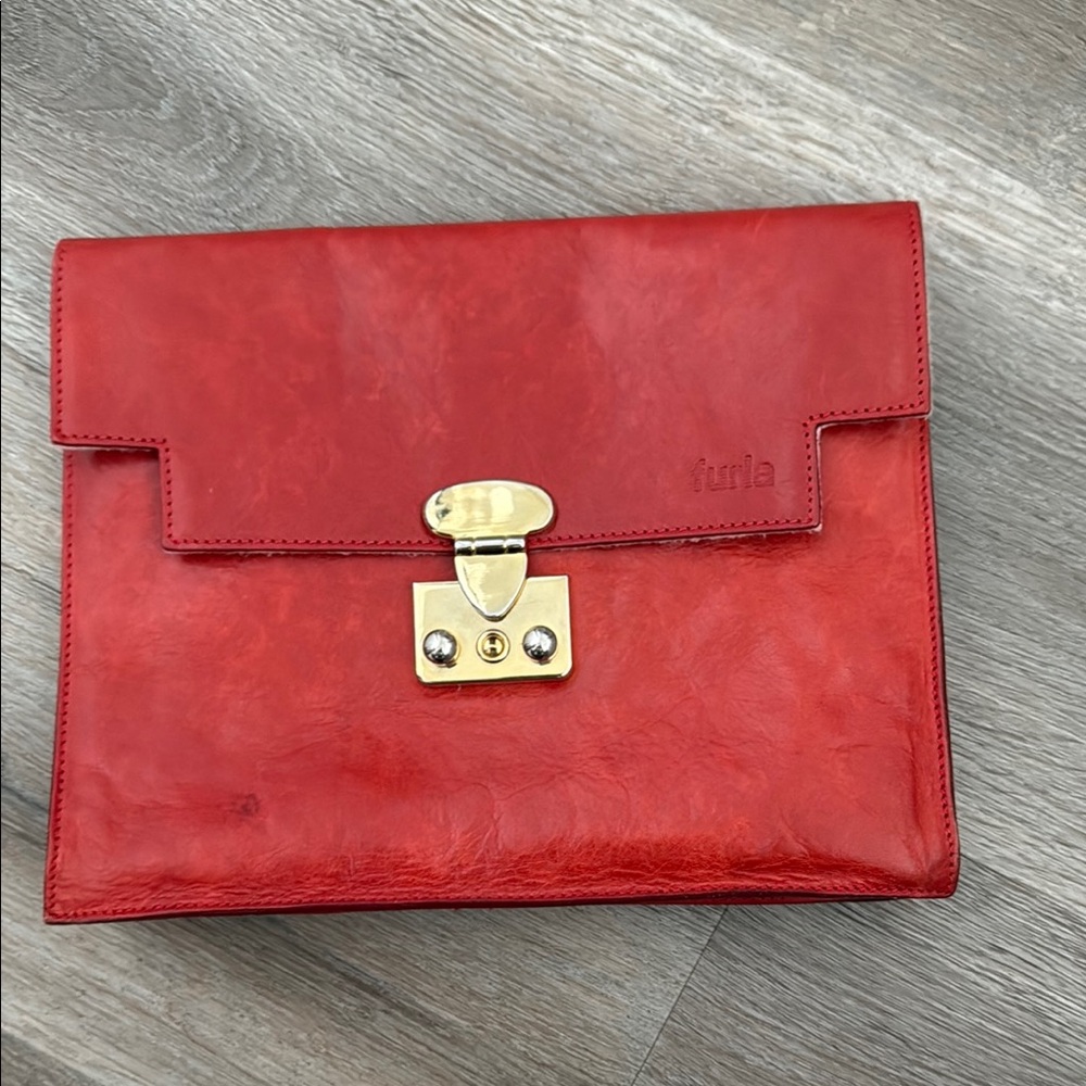 Furla Red Leather Clutch